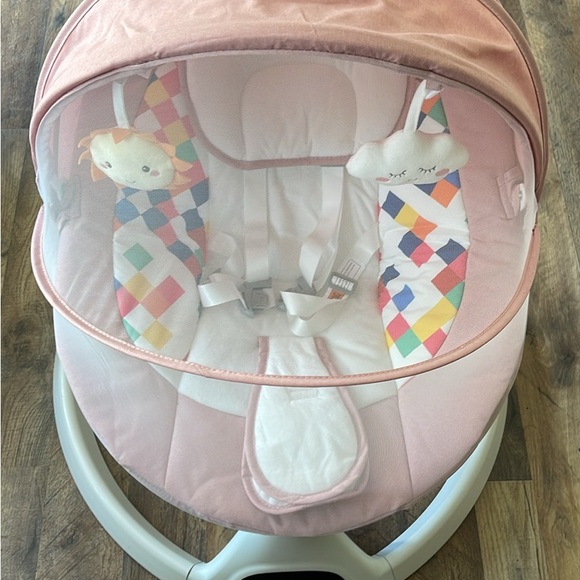 Pink Baby Rocker with Colorful Pattern - Picture 4 of 4